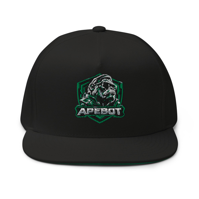 Apex Flat-Bill Cap â€” ApeBot design mockup