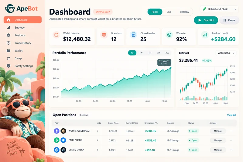 Coral Club · ApeBot interface template preview